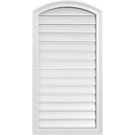 Ekena Millwork Arch Top Surface Mount PVC Gable Vent: Non-Functional, w/2"W x 1-1/2"P Brickmould Frame, 22"W x 40"H GVPAR22X4002SN